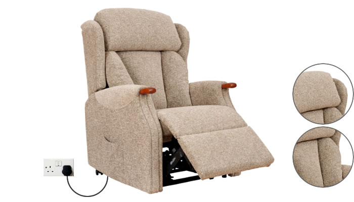 Celebrity Furniture Canterbury Single Motor Recliner with Headrest and Lumbar Support